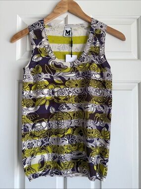 M by Missoni -  Floral Stripe Knit Tank Top - Size 4.